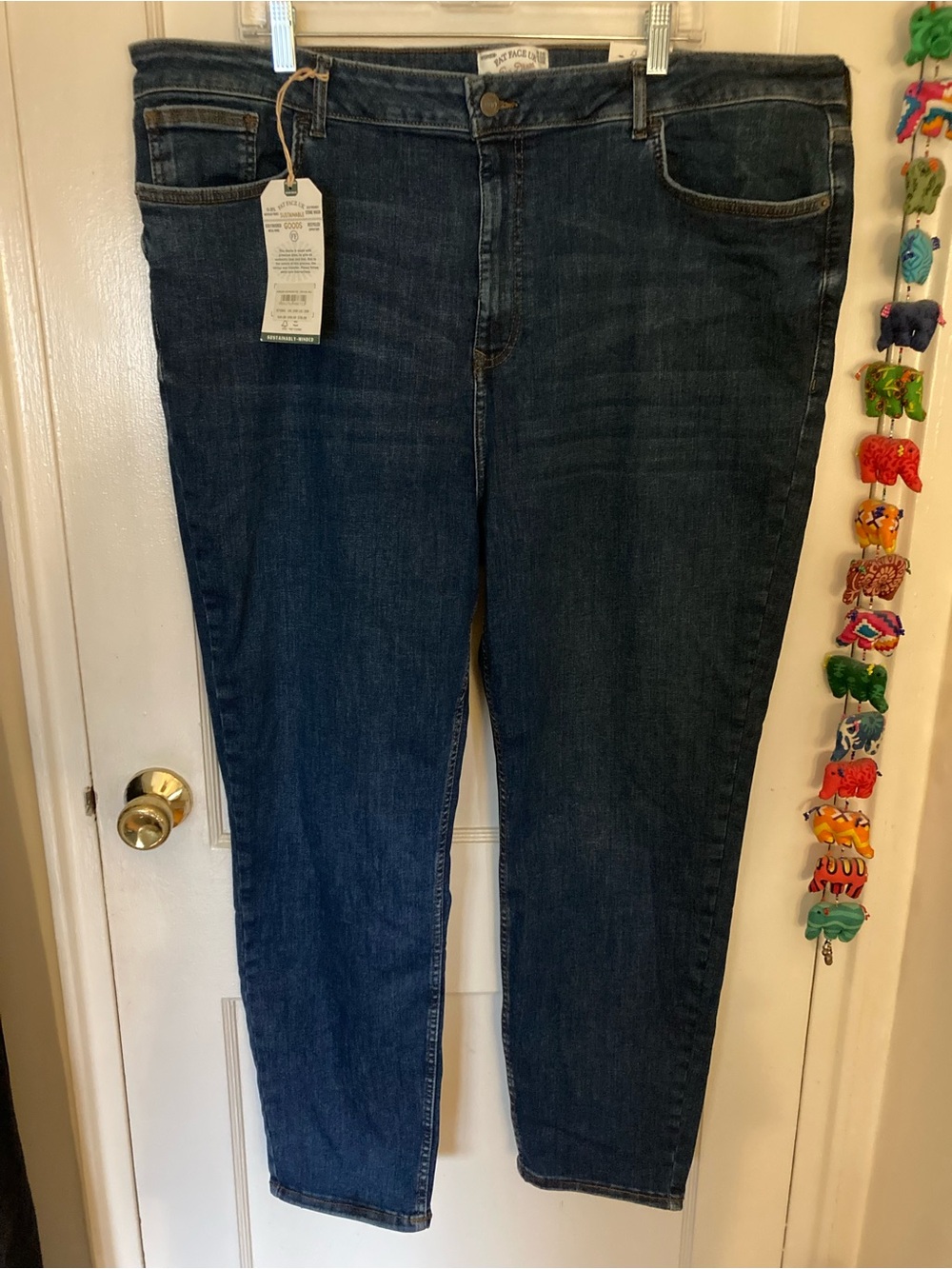 Fat Face UK Eco Denim Harlow High Waisted Vintage Blue Jeans, size 20R, NWT